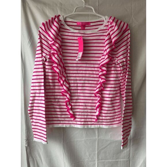 Lilly Pulitzer Ruth Sweater in Pink Tango Beach Stripe Size XS - Picture 1 of 3